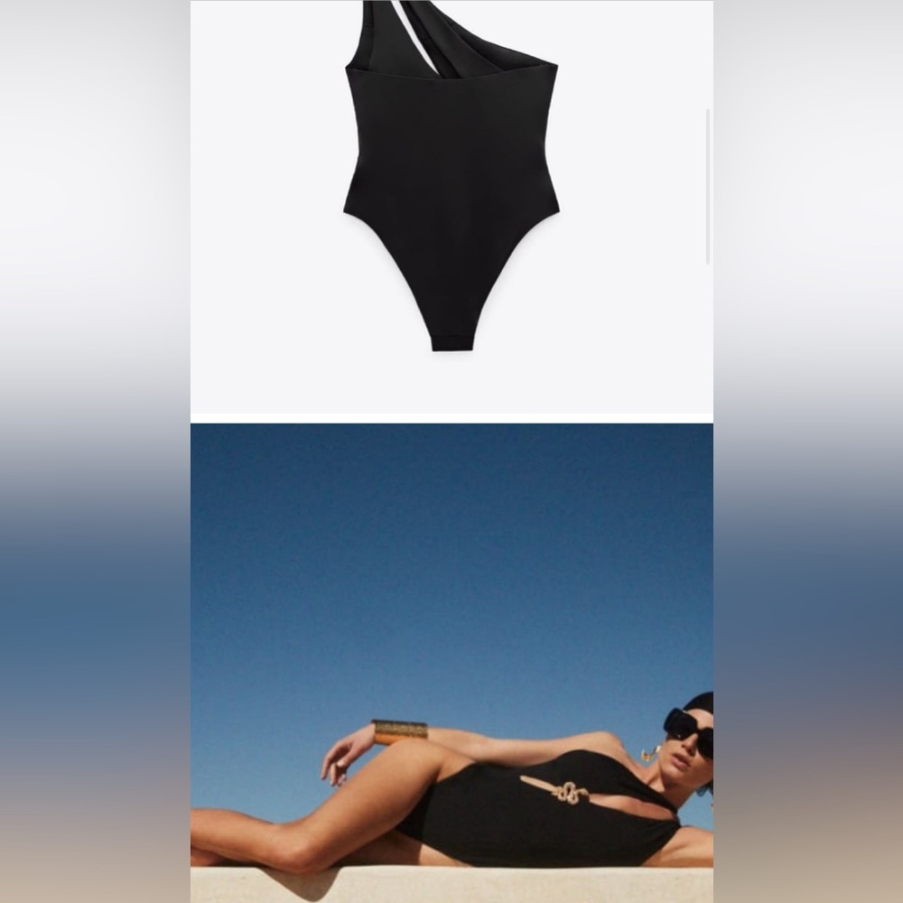 ZARA LIMITED EDITION ASYMMETRICAL SNAKE SWIMSUIT
